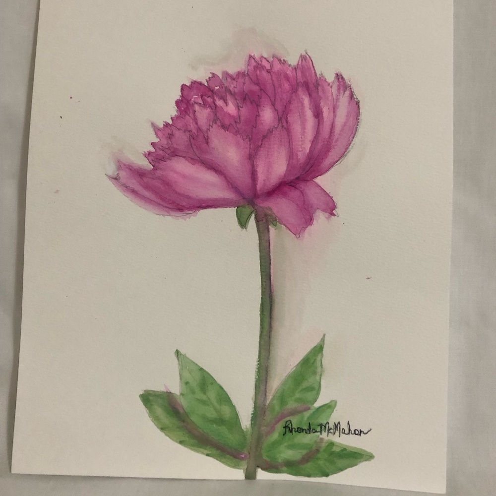 Original Peony Watercolor Painting - Picture 4 of 4